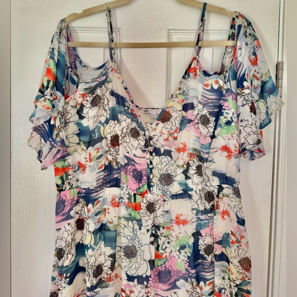 Dr2 Daniel Rainn Patchwork Floral Print Sleeveles… - image 1